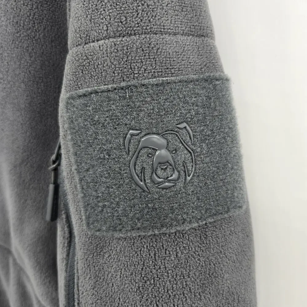Bearskin Tactical Full Zip Hooded Fleece Jacket Gray Outdoors Hunting Size M
